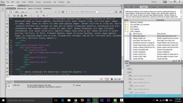 How to make Bootstrap Template in Adobe Dreamweaver CC (Part -1) смотреть онлайн
