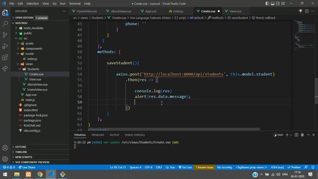 Vue JS CRUD - How to Insert data using API in Vue JS | Insert data using Laravel API in Vue 3 axios смотреть онлайн