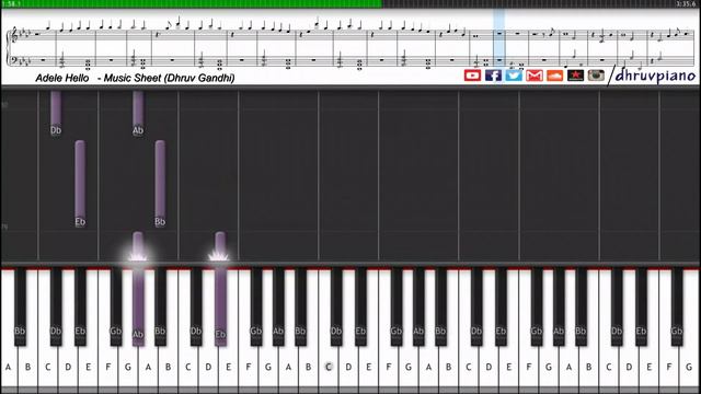 Adele Hello || Easy to Advanced Piano Tutorial + Music Sheet + MIDI with Lyrics смотреть онлайн