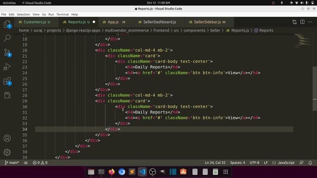 Design vendor reports & profile layout||Multivendor Ecommerce Website in Django ReactJs #31 смотреть онлайн