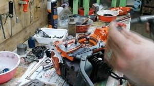 husqvarna 365 сборка после расточки цилиндра