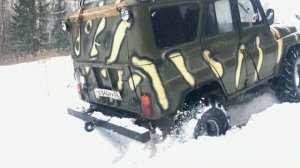 УАЗ 35е колеса на цепях!