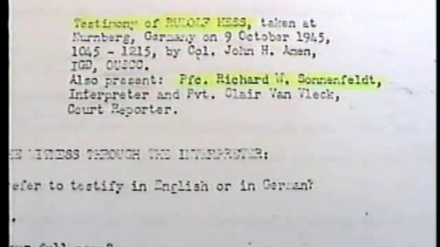 Rudolf Hess Nuremberg Interrogation (1945)
