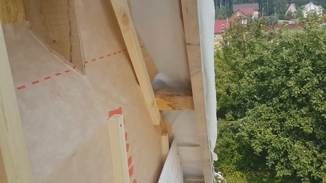 Часть 11. Каркасный дом 6 на 6 своими руками ( имитация бруса, слуховые окна) смотреть онлайн