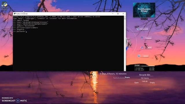 password generator using python/Prabhanjen Prime смотреть онлайн