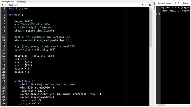 Python - Bouncing Ball & Functions Tutorial 5 (Pygame) смотреть онлайн
