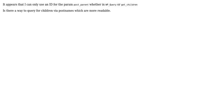 Wordpress: How to query children by post name/slug? смотреть онлайн