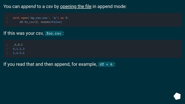 How to add pandas data to an existing csv file? смотреть онлайн