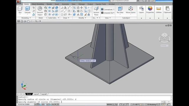 AutoCAD 3D, how to drawing single instrument stanchion support, autocad | rvmags смотреть онлайн