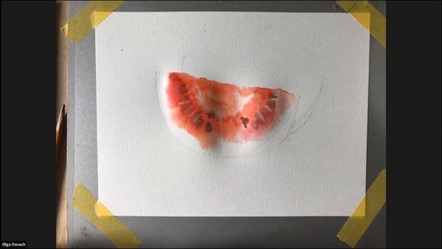 Сочный арбуз акварелью смотреть онлайн