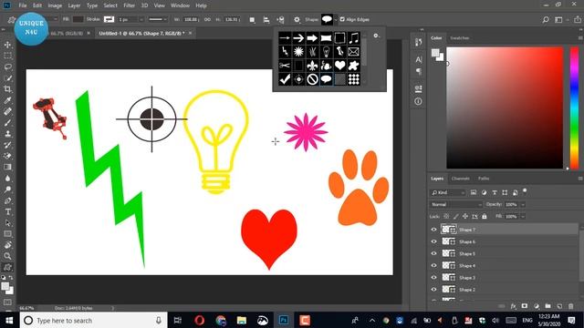 Photoshop Tutorial: How to Draw and Use Free Custom Shapes in Photoshop смотреть онлайн