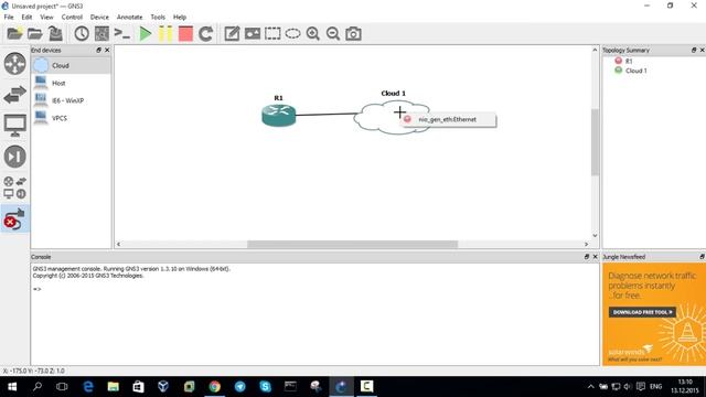 12.Основы GNS3. Подключение GNS3 к реальной сети смотреть онлайн