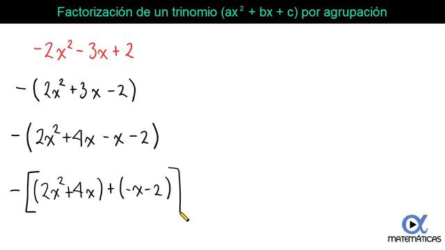 Factorización de un trinomio ax2+bx+c por agrupación ejemplo 3 de 3 | Álgebra - Vitual смотреть онлайн
