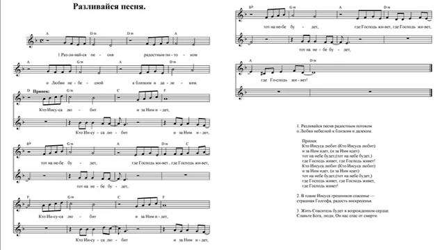 Разливайся песня (Кто Иисуса любит и за Ним идет). Ноты. (Spill, Song. Notes) смотреть онлайн