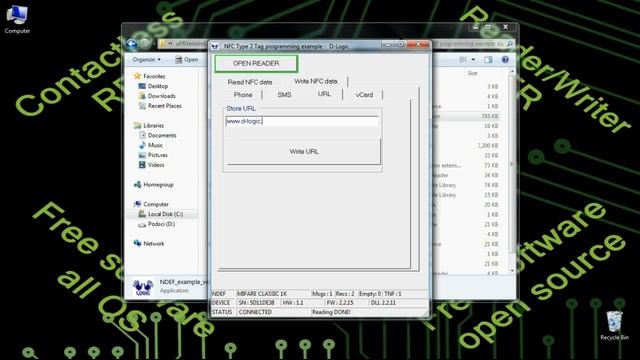 NFC reader writer - programming NFC tags with common NDEF formats - uFR Classic by D-Logic смотреть онлайн