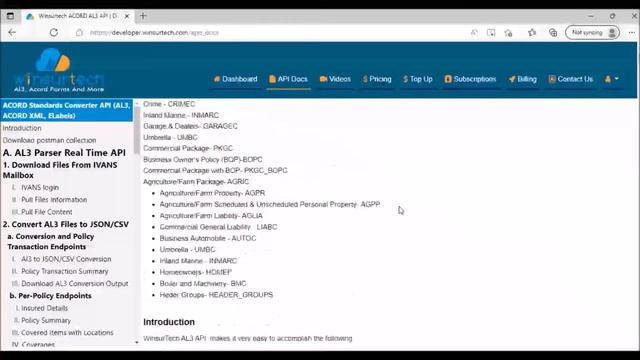 How to use developer.winsurtech.com for AL3 and ACORD XML REST APIs смотреть онлайн