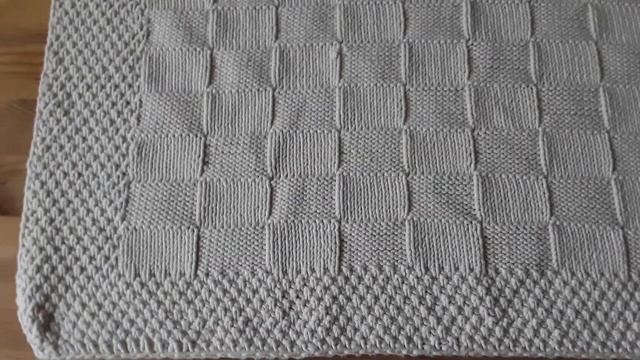 Детский плед спицами! Плед для новорожденного! Детский плед простой узор!