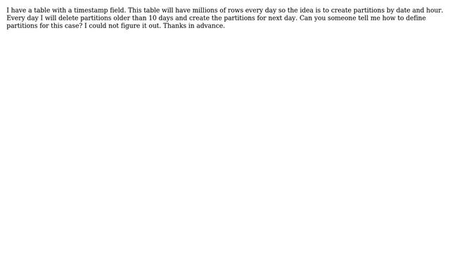 MySQL partitioning table by date and hour смотреть онлайн