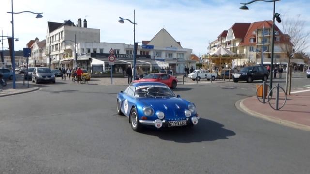 Renault Alpine cars leaving meeting. смотреть онлайн