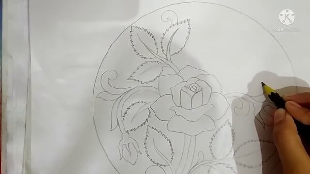 Easiest way to draw rose flower in a circle step by step drawing for beginners?? смотреть онлайн