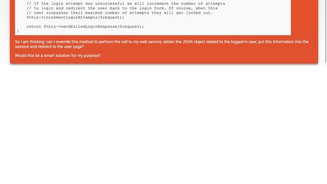 Can I override the AuthenticatesUsers login() method to implement a custom login involving a cal... смотреть онлайн
