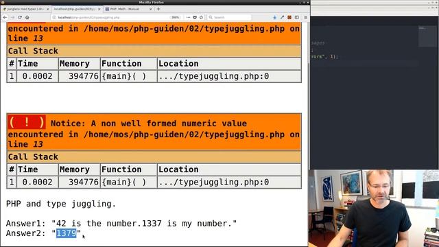 [Typer] Jonglering med typer och värden, PHP type juggling смотреть онлайн
