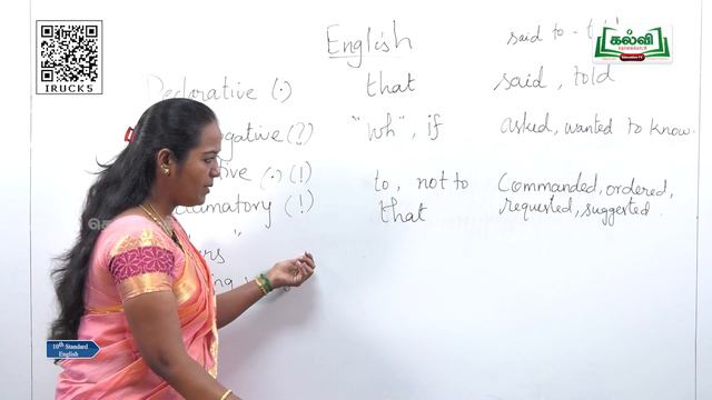 Class 10 | English| Grammar| Reported Speech | Unit 5 | Part 1 | KalviTv смотреть онлайн