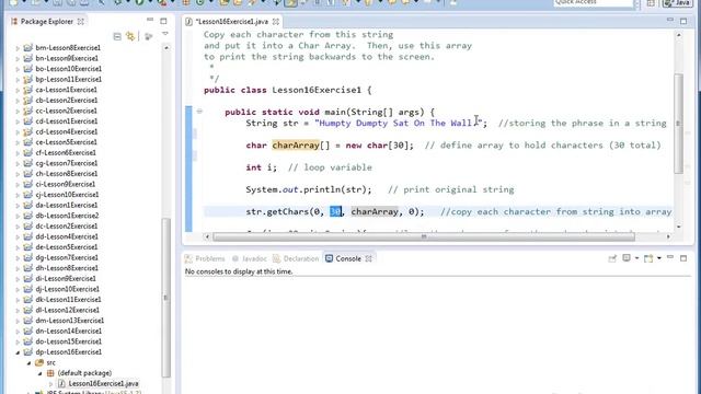 Learn Java - Exercise 16x - Reading Chars into Character Array смотреть онлайн