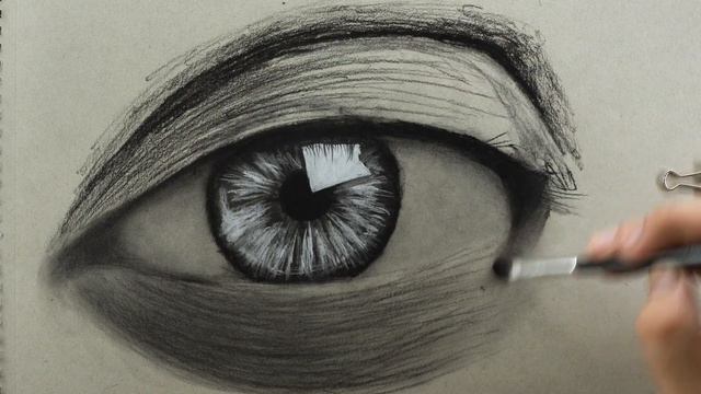 Drawing EYE with Charcoal - Step by step смотреть онлайн