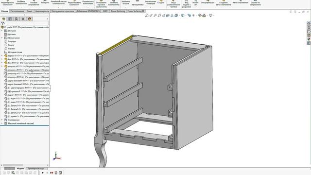SOLIDWORKS.  Сборка тумбы