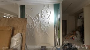 Барельеф на стене "Каллы". Оформление акцентной стены в интерьере барельефом.