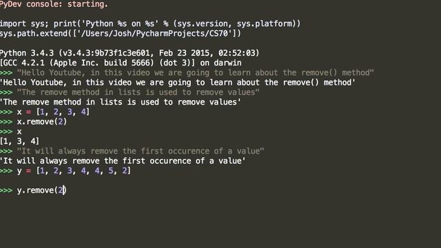 The remove() method in Python lists смотреть онлайн