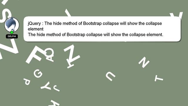 jQuery : The hide method of Bootstrap collapse will show the collapse element смотреть онлайн