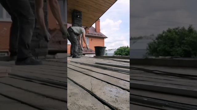 стяжка плиточным клеем#ремонт#ремонтвзагородномдоме