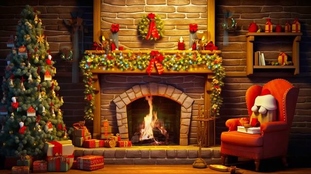 Cozy Christmas Ambience 2024 ? Instrumental Christmas Music With Cracking Fireplace