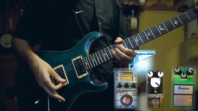 David Gilmour style solo with shred licks-PRS Custom24-Ibanez TS9+Xvive Distortion+Zoom MS-70CDR смотреть онлайн