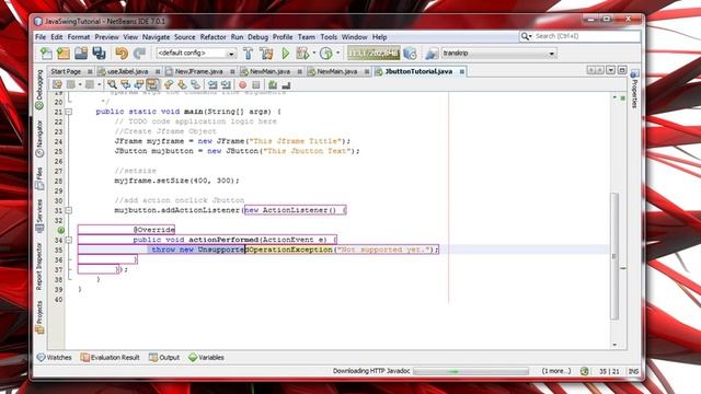 How To Jbutton add action listener in java swing programing for beginners смотреть онлайн