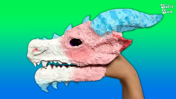 Дракон Зефирка из Папье-Маше на руку. DIY Sofit Sun