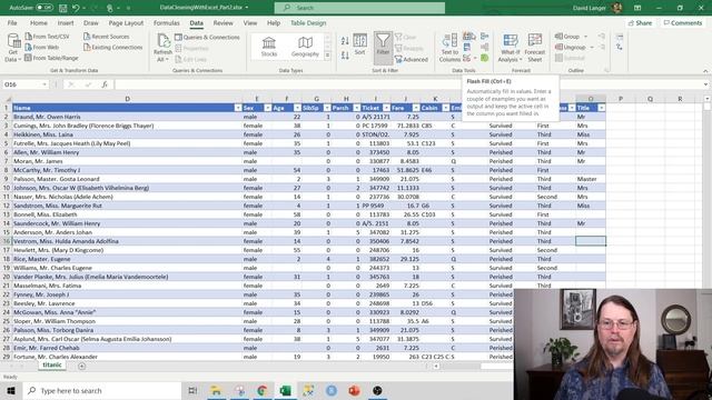 Data Cleaning With Excel - Flash Fill to Extract Data смотреть онлайн