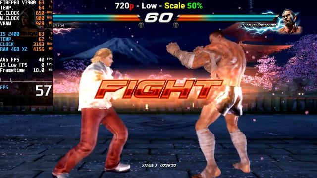 AMD FirePro V3900 | Tekken 7 | i5 2400 | 720p, low смотреть онлайн