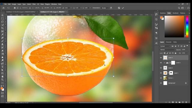 Transparent Glass Effect in Photoshop | Transparent Orange Manipulation смотреть онлайн