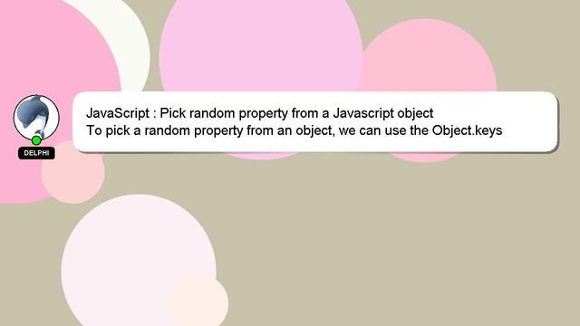 JavaScript : Pick random property from a Javascript object смотреть онлайн