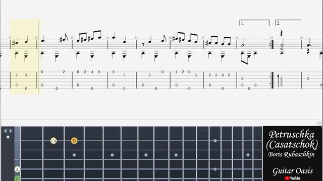 Petruschka (Casatschok) - Boris Rubaschkin (Solo + Guitar tab) смотреть онлайн
