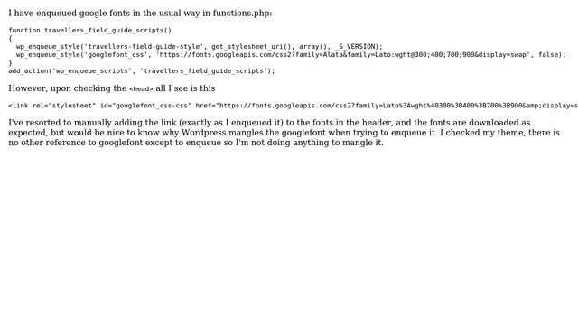 Wordpress: Google Fonts not loading correctly смотреть онлайн