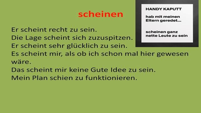 значение и использование глаголов SCHEINEN und ERSCHEINEN смотреть онлайн