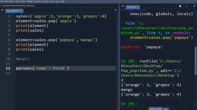 153. Dictionary Pop and Popitem Method in Python with Example Code || Python Dictionary Methods-4 смотреть онлайн