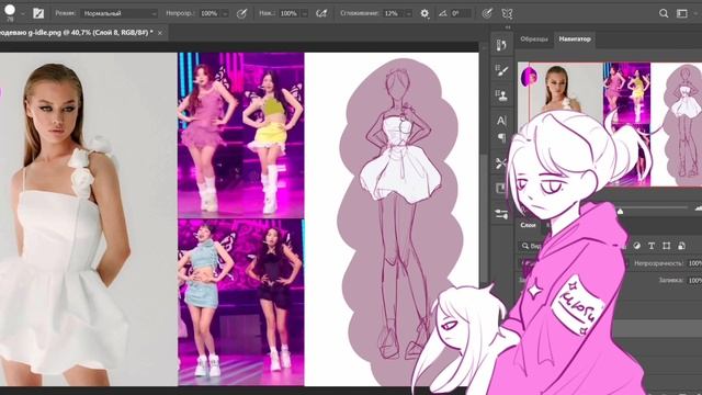Рисую для айдолов новую одежду для выступления (G)I-DLE queencard смотреть онлайн