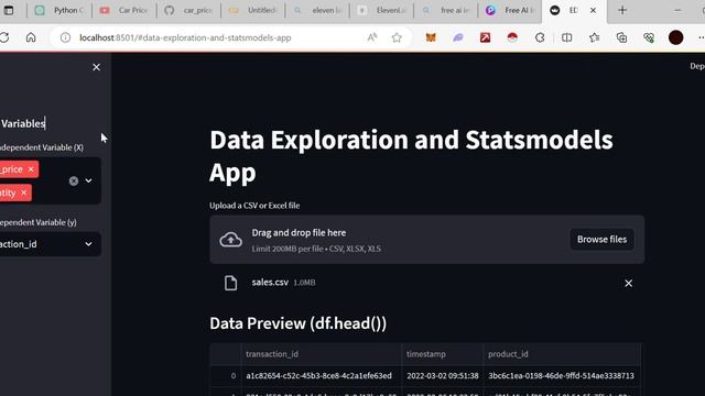 Streamlit Data Exploration and Statsmodels App смотреть онлайн