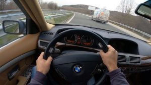 BMW 745i E65 333 hp | POV Autobahn Highway Test Drive Speeding | 4K