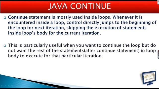 Break and Continue statement in Java |L-25| Break Statement in Java |Continue Statement in Java | смотреть онлайн